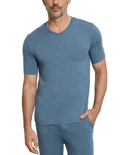 Hanro Lounge V-neck Tee In Blue