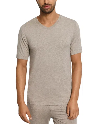 Hanro Lounge V-neck Tee In Gray