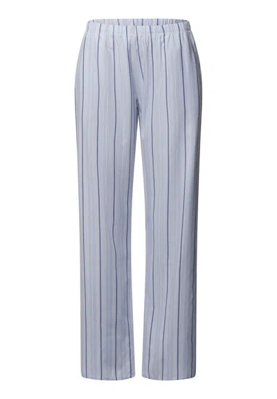 Hanro Loungy Nights Cotton Flannel Pajama Pants In Blue