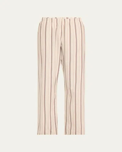 Hanro Loungy Nights Striped Flannel Pants In Meraki Stripe