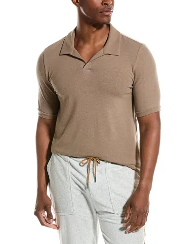 Hanro Loungy Summer Linen-blend Polo Shirt In Brown