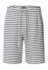 Hanro Loungy Summer Organic Cotton Drawsting Shorts In Deep Breeze Stripe