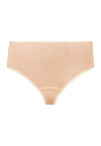 Hanro Luxury Moments Lace Back Cotton Brief In Neutral