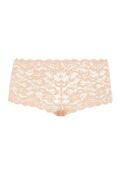 Hanro Luxury Moments Lace Boyleg In Brown