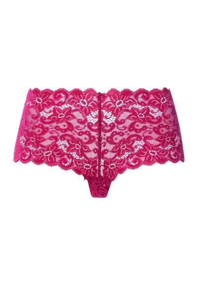 Hanro Luxury Moments Lace Boyshort In Red