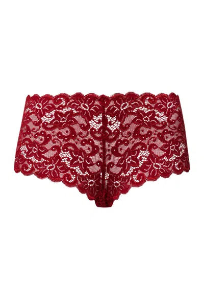 Hanro Luxury Moments Lace Boyleg In Red