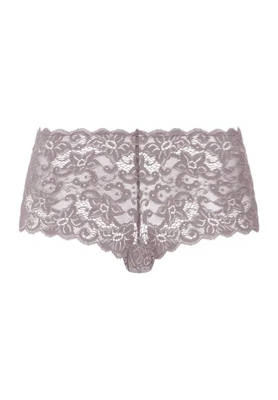 Hanro Luxury Moments Lace Boyleg In Stormy Rose