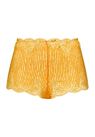 Hanro Luxury Moments Lace Boyleg In Yellow