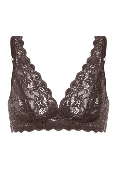 Hanro Luxury Moments Lace Soft Cup Bra In Blue