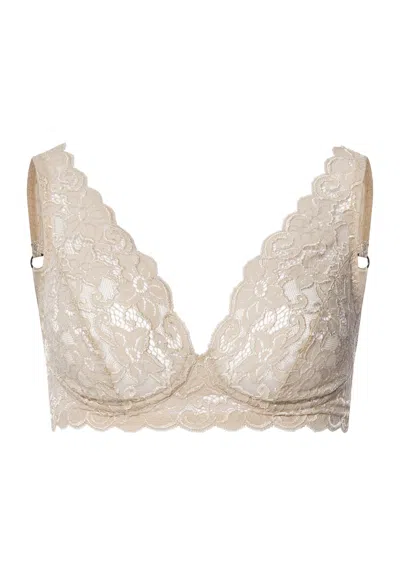 Hanro Luxury Moments Lace Soft Cup Bra In Brown