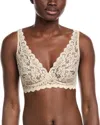 Hanro Moments Soft-cup Stretch-lace Triangle Bra In Gold