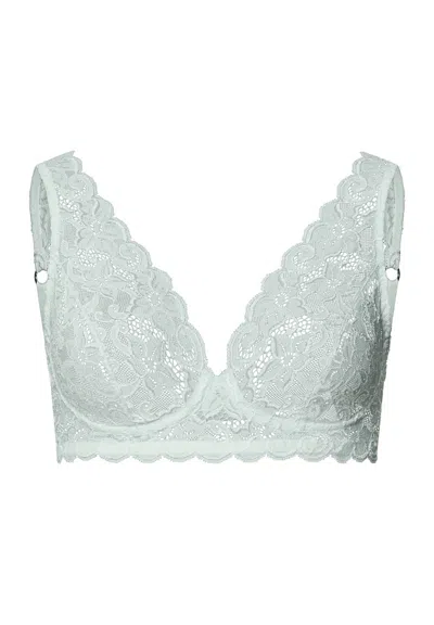 Hanro Luxury Moments Lace Soft Cup Bra In Green