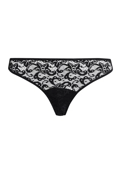 Hanro Luxury Moments Lace Thong In Black