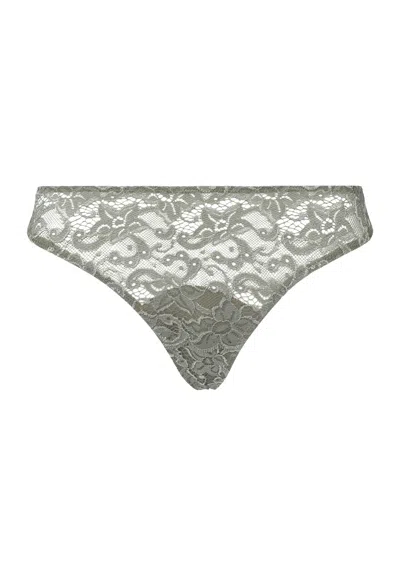 Hanro Luxury Moments Lace Thong In Green