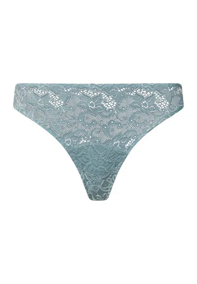 Hanro Luxury Moments Lace Thong In Green