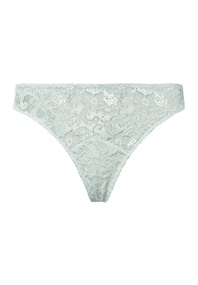 Hanro Luxury Moments Lace Thong In Green
