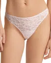 Hanro Luxury Moments Lace Thong In Honeydew