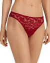 Hanro Luxury Moments Lace Thong In Red