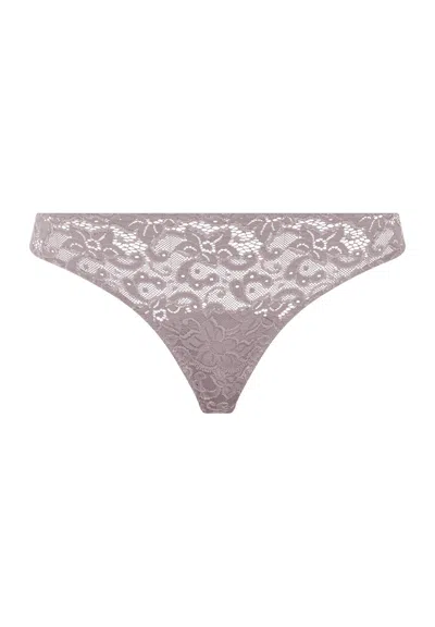 Hanro Luxury Moments Lace Thong In Stormy Rose