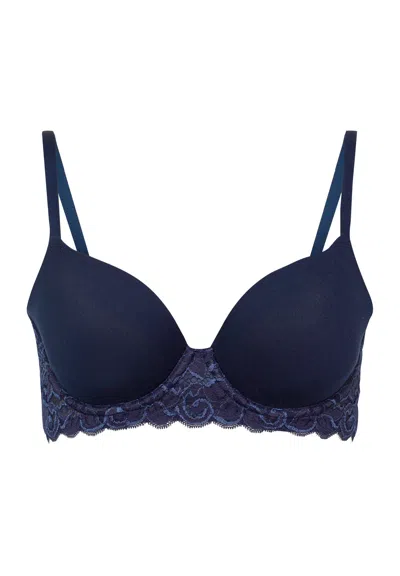 Hanro Luxury Moments Lace T-shirt Bra In Blue