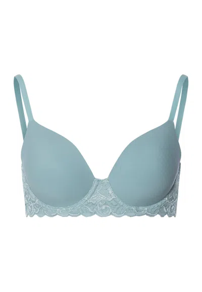 Hanro Luxury Moments Lace T-shirt Bra In Green