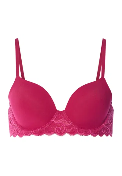 Hanro Luxury Moments Lace T-shirt Bra In Pink