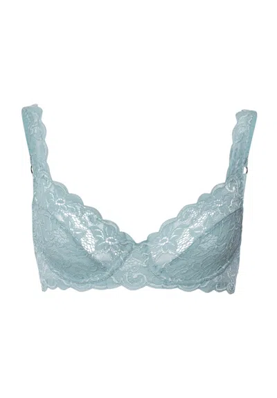 Hanro Luxury Moments Lace Underwire Bra In Blue