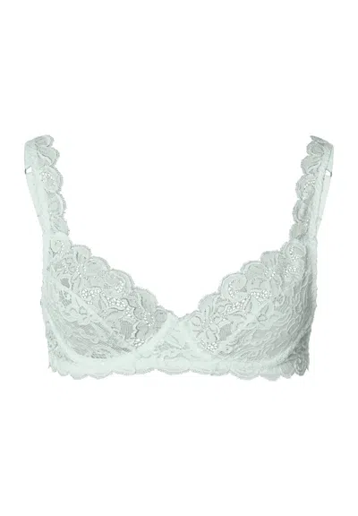 Hanro Luxury Moments Lace Underwire Bra In Green