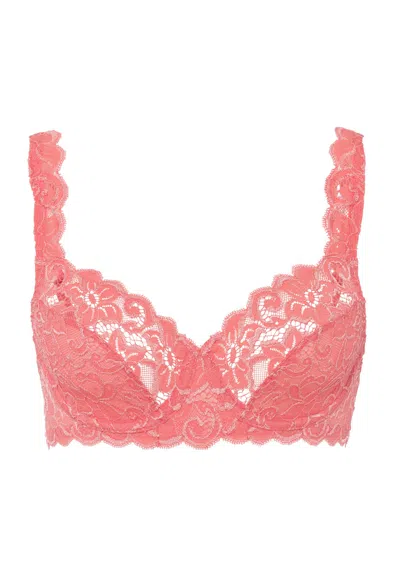 Hanro Luxury Moments Lace Underwire Bra In Pink
