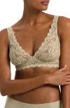 Hanro Luxury Moments Lace Unlined Underwire Bra In 2720 - Moss Green