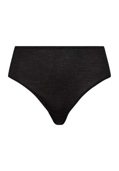 Hanro Maria Lace Back Wool And Silk Full Brief In Black