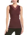 Hanro Maria Wool & Silk-blend V-neck Tank In Red