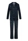 Hanro Marlene Button Front Pajama Set In Blue