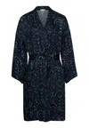 Hanro Marlene Damask Robe In Black