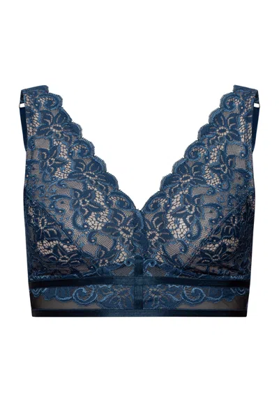 Hanro Marlene Lace Soft Cup Bra In Blue
