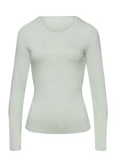 Hanro Marlene Round Neck Top In Green