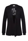 Hanro Marlene Wool Blend Front-tie Cardigan In Multi