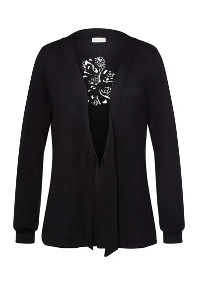 Hanro Marlene Wool Blend Front-tie Cardigan In Multi