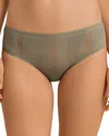 Hanro Martha Lace Hi Cut Brief In Crystal Green