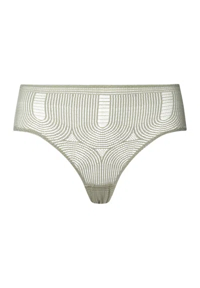 Hanro Martha Lace High Cut Brief In Green