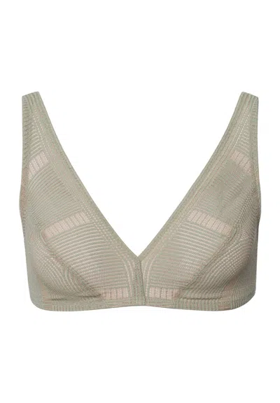Hanro Martha Lace Soft Cup Bra In Green