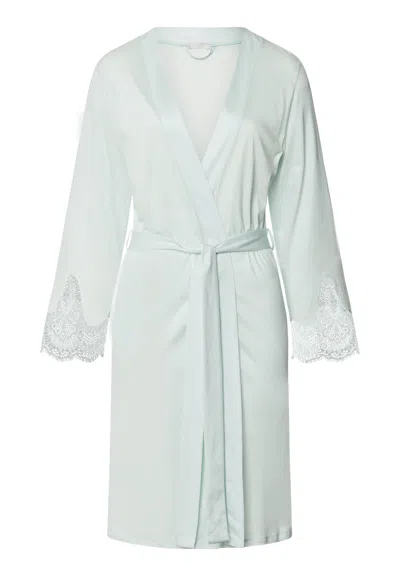 Hanro Melia Scalloped Lace Tencel™ Robe In Blue