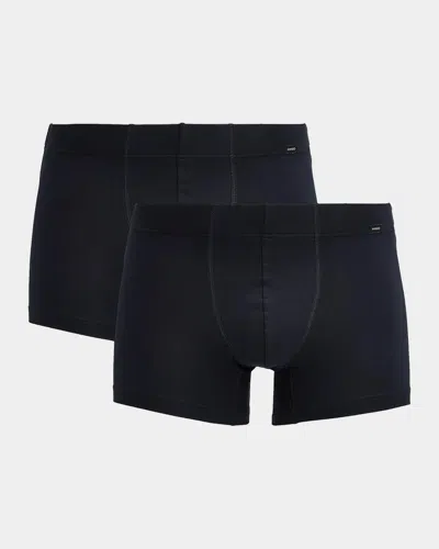 Hanro Men & Apos;s 2-pack Cotton Essentials Boxer Briefs In Black