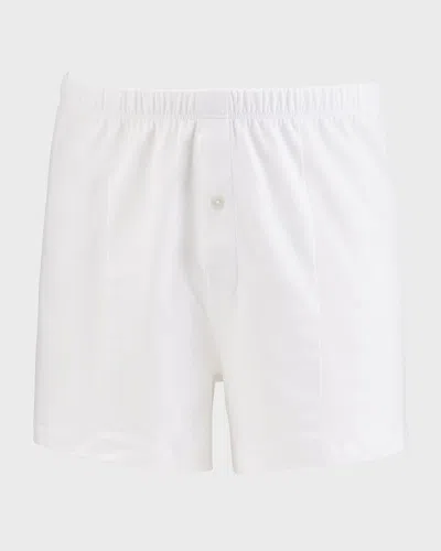 Hanro Men & Apos;s Sporty Mercerized Cotton Boxers In White