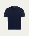 Hanro Men's Casual V-neck T-shirt In Deep Navy