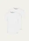 Hanro Men's Cotton Essentials 2-pack Crewneck T-shirts In White