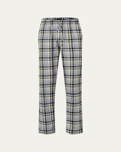 Hanro Men's Cozy Comfort Flannel Pajama Pants In Wintry Check