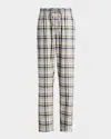 Hanro Mens Wintry Check Check-print Straight-leg Cotton Pyjama Bottoms