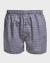 Hanro Men's Fancy Woven Cotton Boxers In Grey