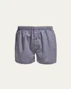 Hanro Men's Fancy Woven Cotton Boxers In Grey